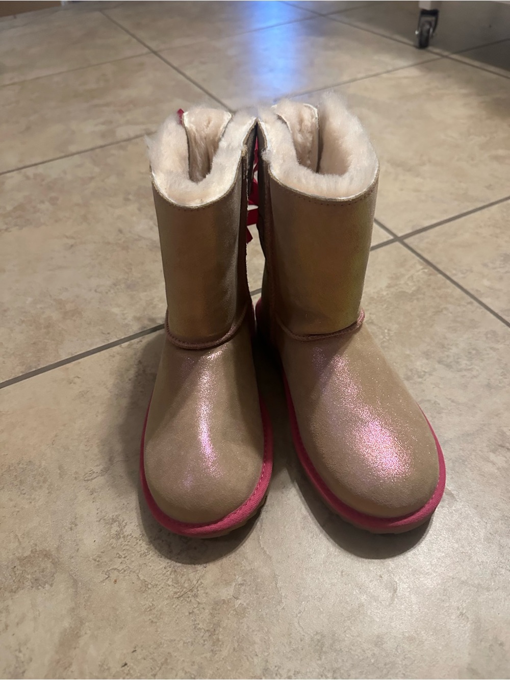UGG Shimmery Pink Metallic Boots